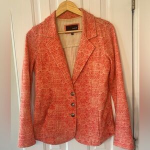 Hurley Women's Textured chevron orange & white Blazer